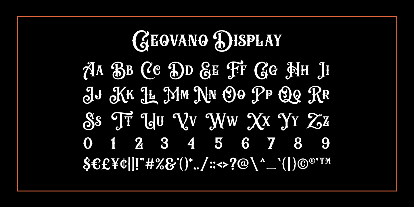 Пример шрифта Geovano #5